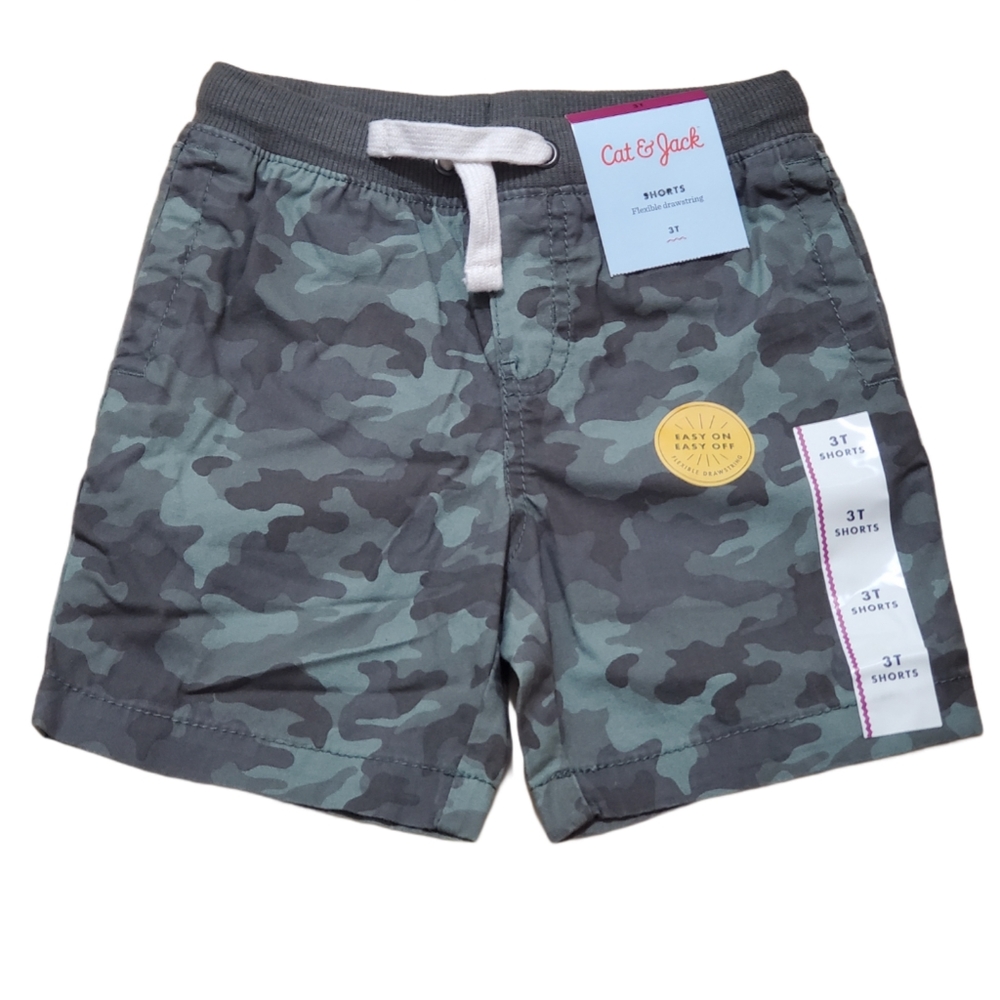 Cat & Jack Boys Green Camo Print Shorts